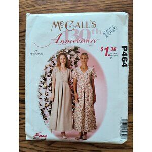 McCalls P464 130th Anniversary Sewing Pattern Vintage Misses Dresses Size 16-22